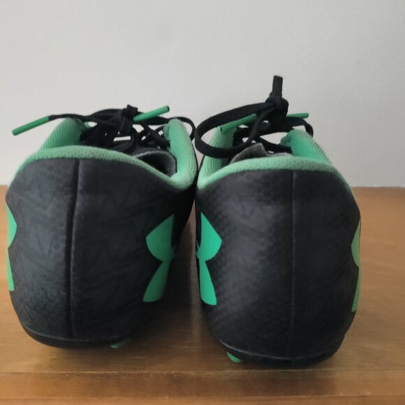 Under Armour Soccer Futbol Cleats Youth Size 5Y Black Green Lace Up 1278846-001 - Picture 8 of 8
